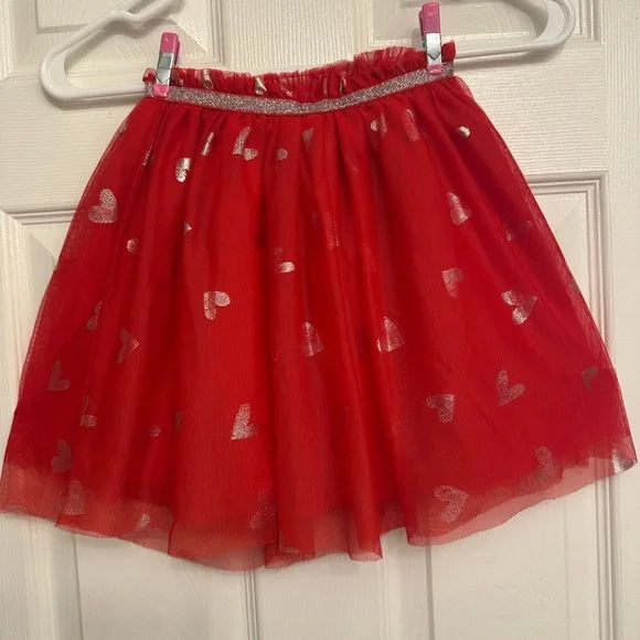 Cat & Jack Red and Silver Sparkle Tulle Skirt - Picture 2 of 5